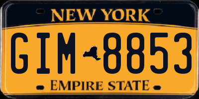 NY license plate GIM8853