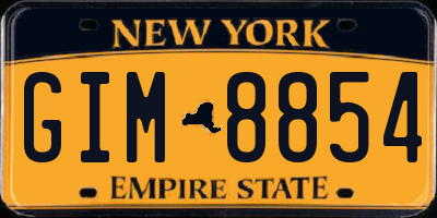 NY license plate GIM8854