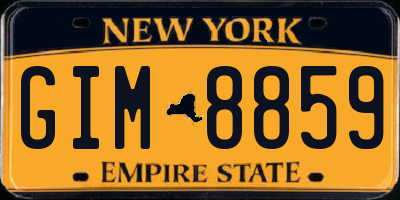 NY license plate GIM8859