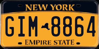 NY license plate GIM8864