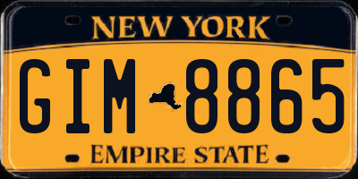 NY license plate GIM8865