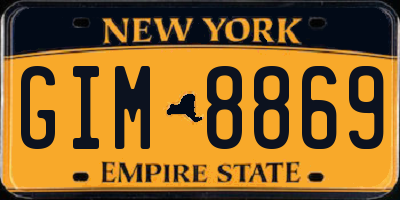 NY license plate GIM8869