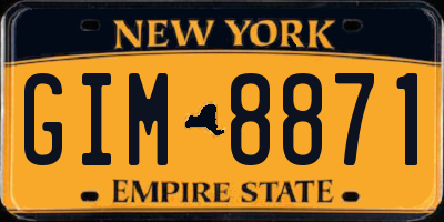 NY license plate GIM8871