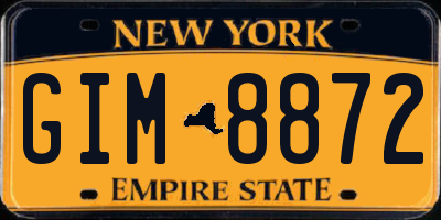 NY license plate GIM8872