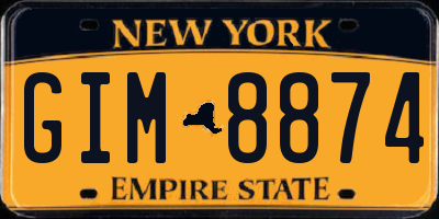 NY license plate GIM8874