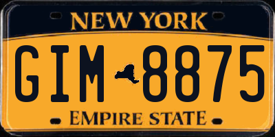 NY license plate GIM8875