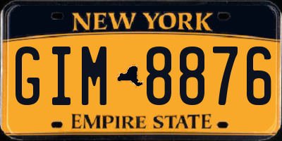 NY license plate GIM8876