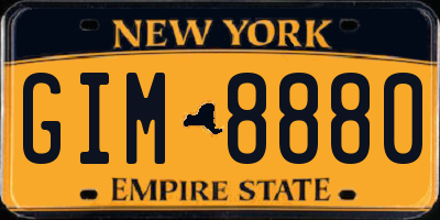 NY license plate GIM8880