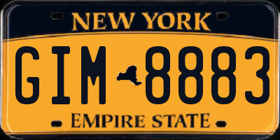 NY license plate GIM8883