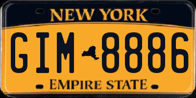 NY license plate GIM8886