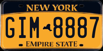 NY license plate GIM8887