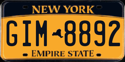 NY license plate GIM8892