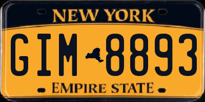 NY license plate GIM8893