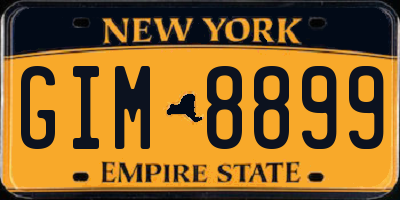 NY license plate GIM8899