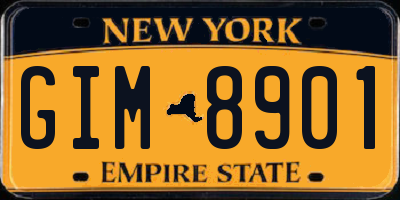 NY license plate GIM8901
