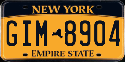 NY license plate GIM8904