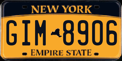 NY license plate GIM8906