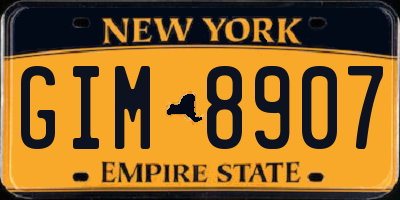 NY license plate GIM8907