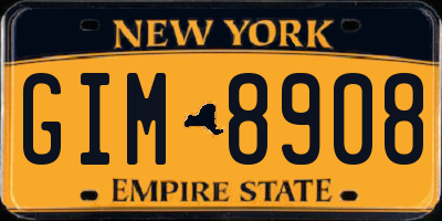 NY license plate GIM8908