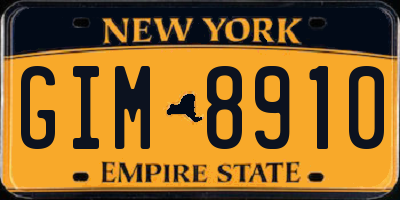NY license plate GIM8910
