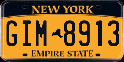 NY license plate GIM8913
