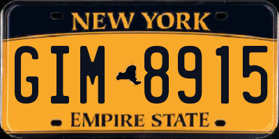 NY license plate GIM8915