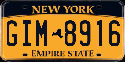 NY license plate GIM8916