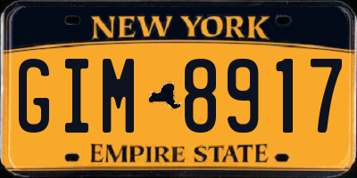NY license plate GIM8917