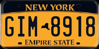 NY license plate GIM8918