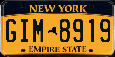 NY license plate GIM8919