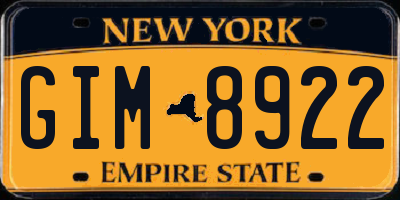 NY license plate GIM8922