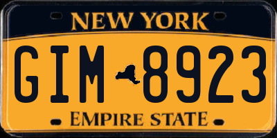 NY license plate GIM8923