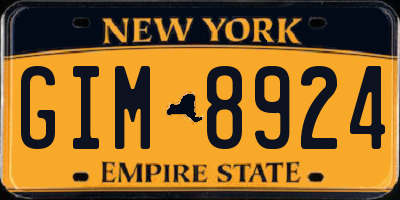 NY license plate GIM8924