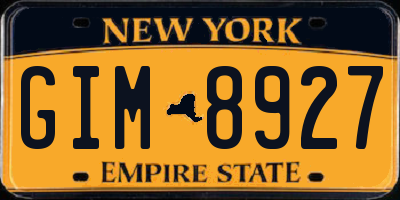 NY license plate GIM8927