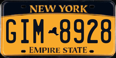 NY license plate GIM8928