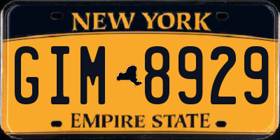 NY license plate GIM8929