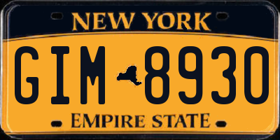 NY license plate GIM8930