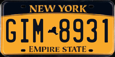 NY license plate GIM8931
