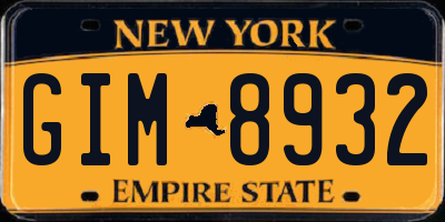 NY license plate GIM8932