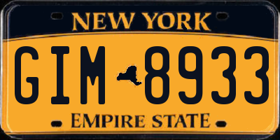 NY license plate GIM8933