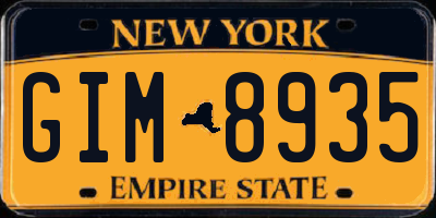 NY license plate GIM8935