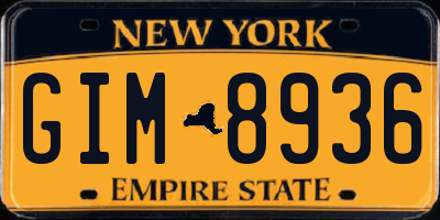 NY license plate GIM8936