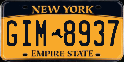 NY license plate GIM8937