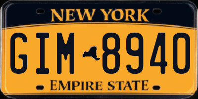 NY license plate GIM8940