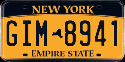 NY license plate GIM8941