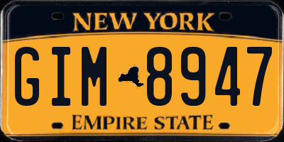 NY license plate GIM8947