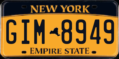 NY license plate GIM8949