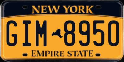 NY license plate GIM8950