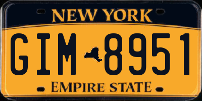 NY license plate GIM8951