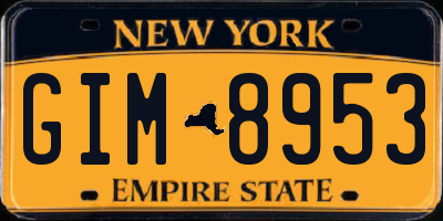 NY license plate GIM8953
